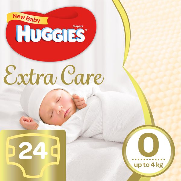 BABY HUGGIES MY FIRST NAPPY SIZE 0 24PCK